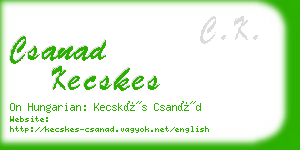 csanad kecskes business card